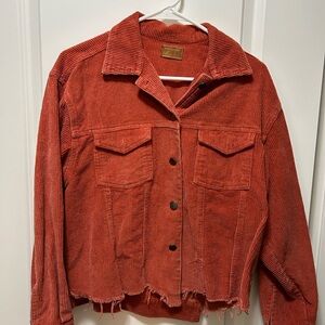 POL Rust Corduroy Jean Jacket